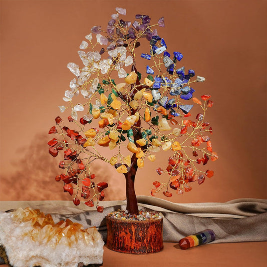 The Seven 7 Chakra Healing Crystal Tree of Life for Positive Energy
