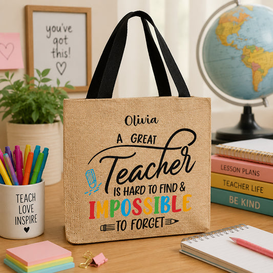 Back To School - Personalized Teacher Tote Bag