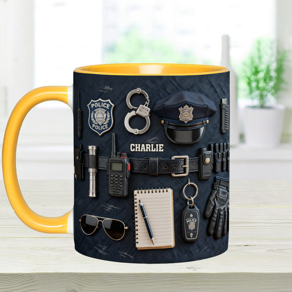 Police Officer - Personalized Police Officer Accent Mug