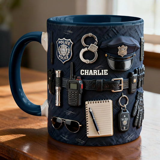 Police Officer - Personalized Police Officer Accent Mug