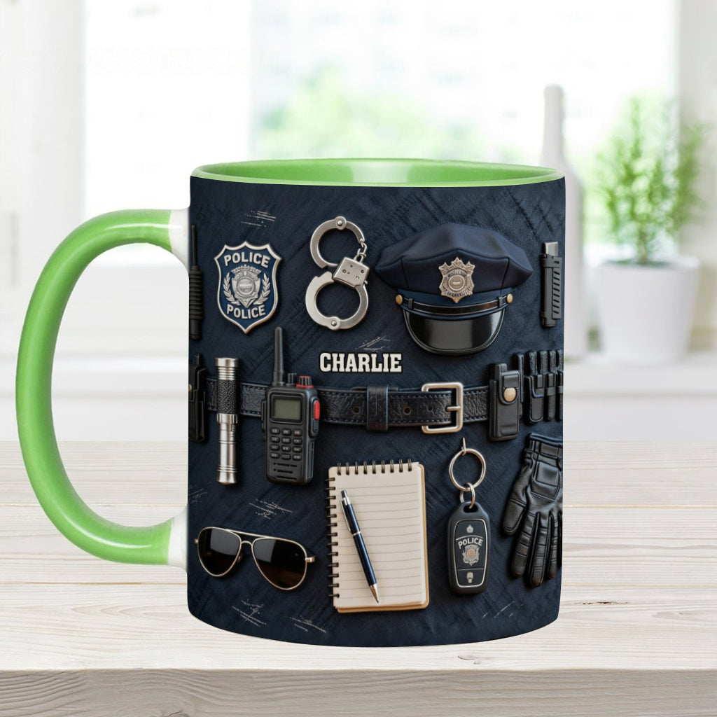 Police Officer - Personalized Police Officer Accent Mug