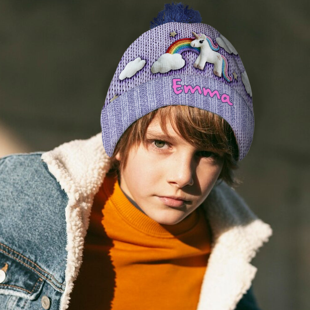 Unicorn - Personalized Kid Beanie Hat