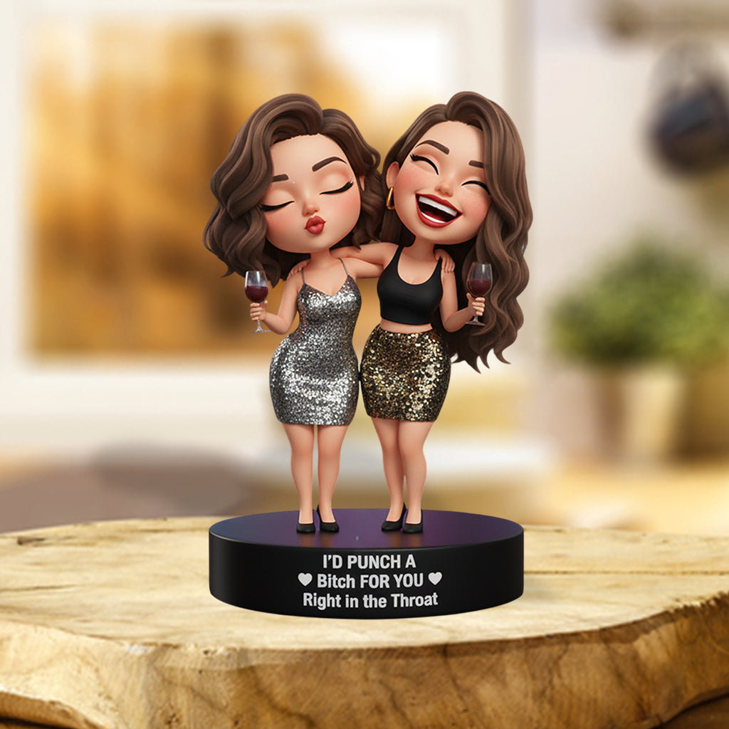 Right In The Throat Besties Sisters - Personalized Bestie Custom Shaped Acrylic Plaque