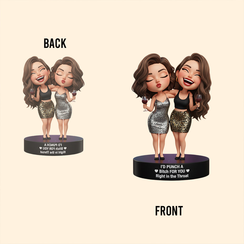 Right In The Throat Besties Sisters - Personalized Bestie Custom Shaped Acrylic Plaque