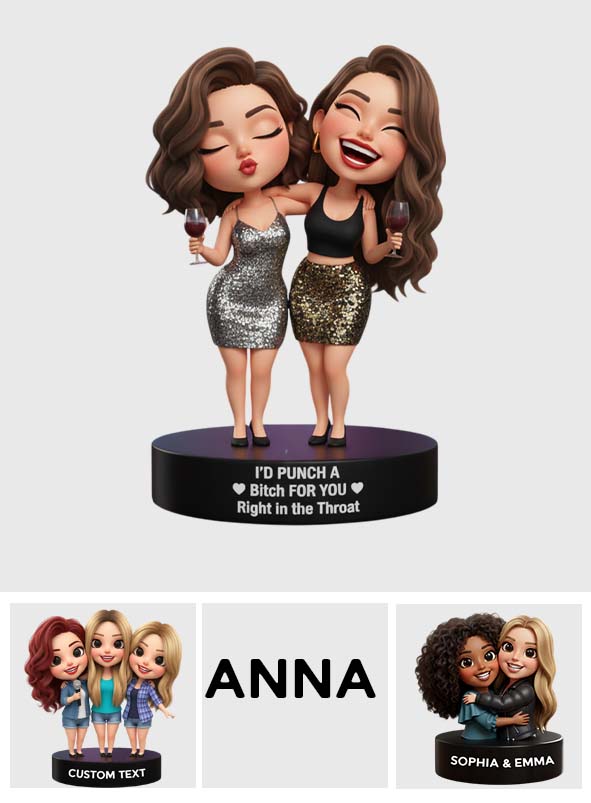 Right In The Throat Besties Sisters - Personalized Bestie Custom Shaped Acrylic Plaque