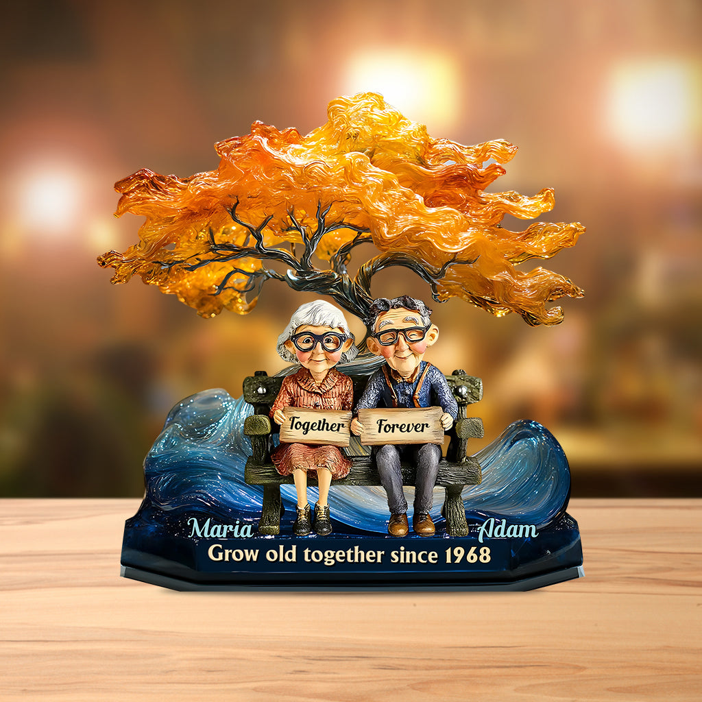 Grow Old Together - Personalized Couple Custom Shaped Acrylic Plaque