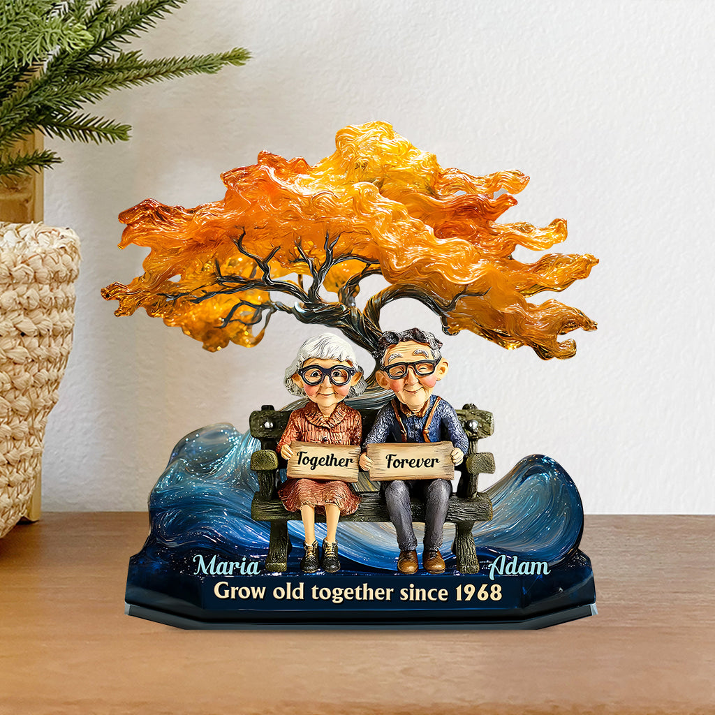 Grow Old Together - Personalized Couple Custom Shaped Acrylic Plaque