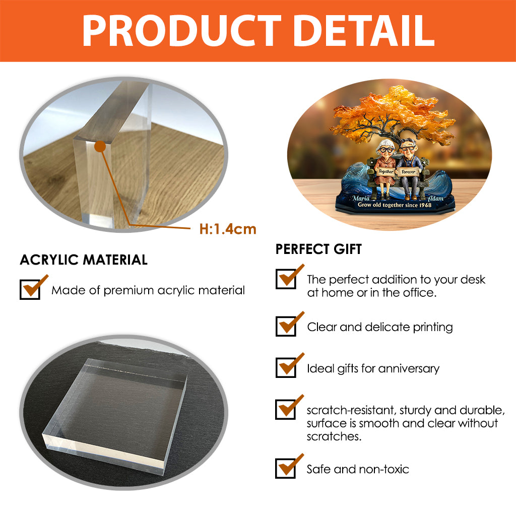 Grow Old Together - Personalized Couple Custom Shaped Acrylic Plaque