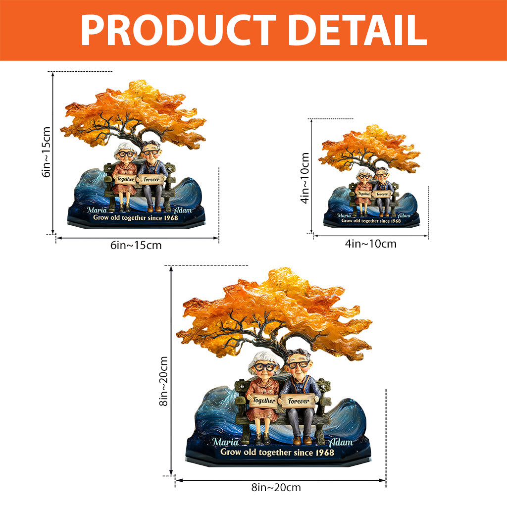 Grow Old Together - Personalized Couple Custom Shaped Acrylic Plaque