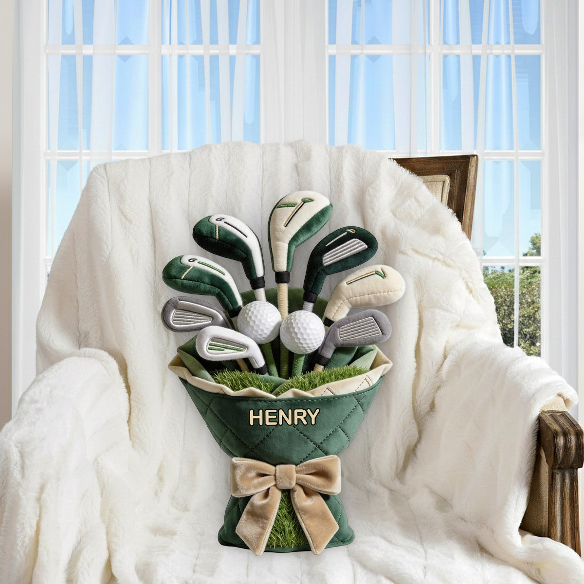 Love Golf - Personalized Golf Premium Faux Fur Pillow