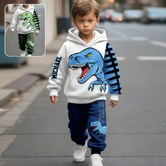 Liebe Dinosaurier - Personalisierter Kinder Hoodie & Kinder Jogger Sweatpants