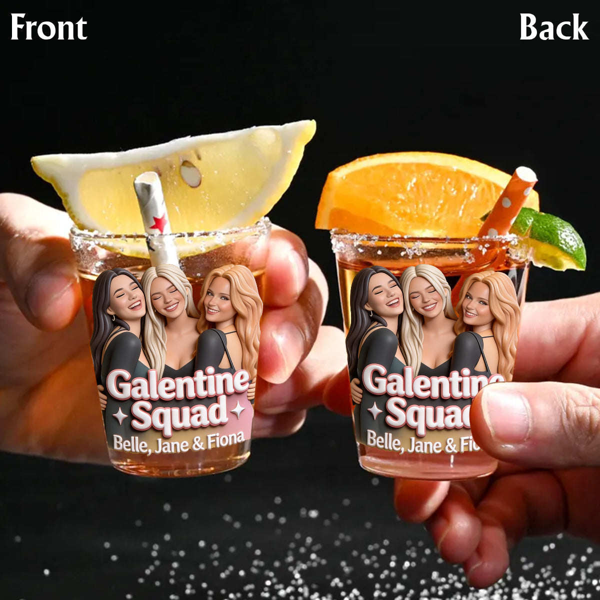 Galentine Squad - Personalized Bestie Shot Glasses Set