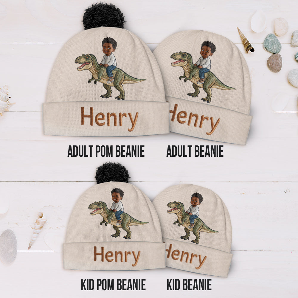 Dino Rider - Personalized Kid Beanie Hat