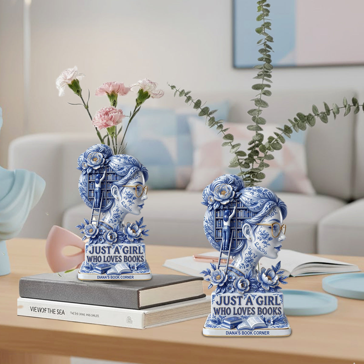 Just A Girl Who Loves Books - Personalized Book Custom Shape Acrylic Flower Vase