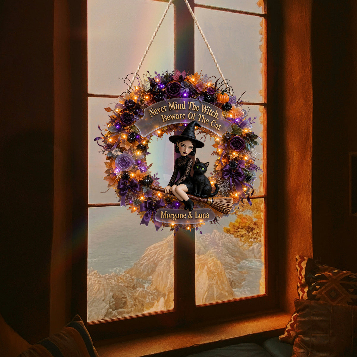 The Witch Is In - Personalized Witch LED Light Acrylic Sign