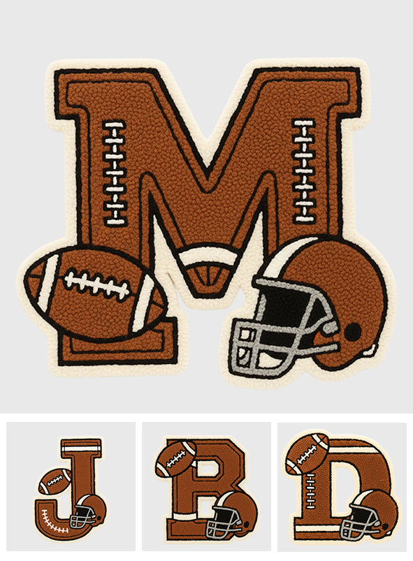 Football Initial Name Alphabet - Personalized Football Non-Slip Tufted Rug