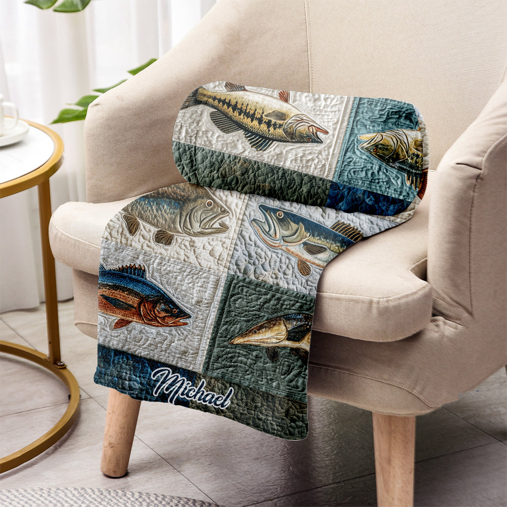 Love Fishing - Personalized Fishing Blanket