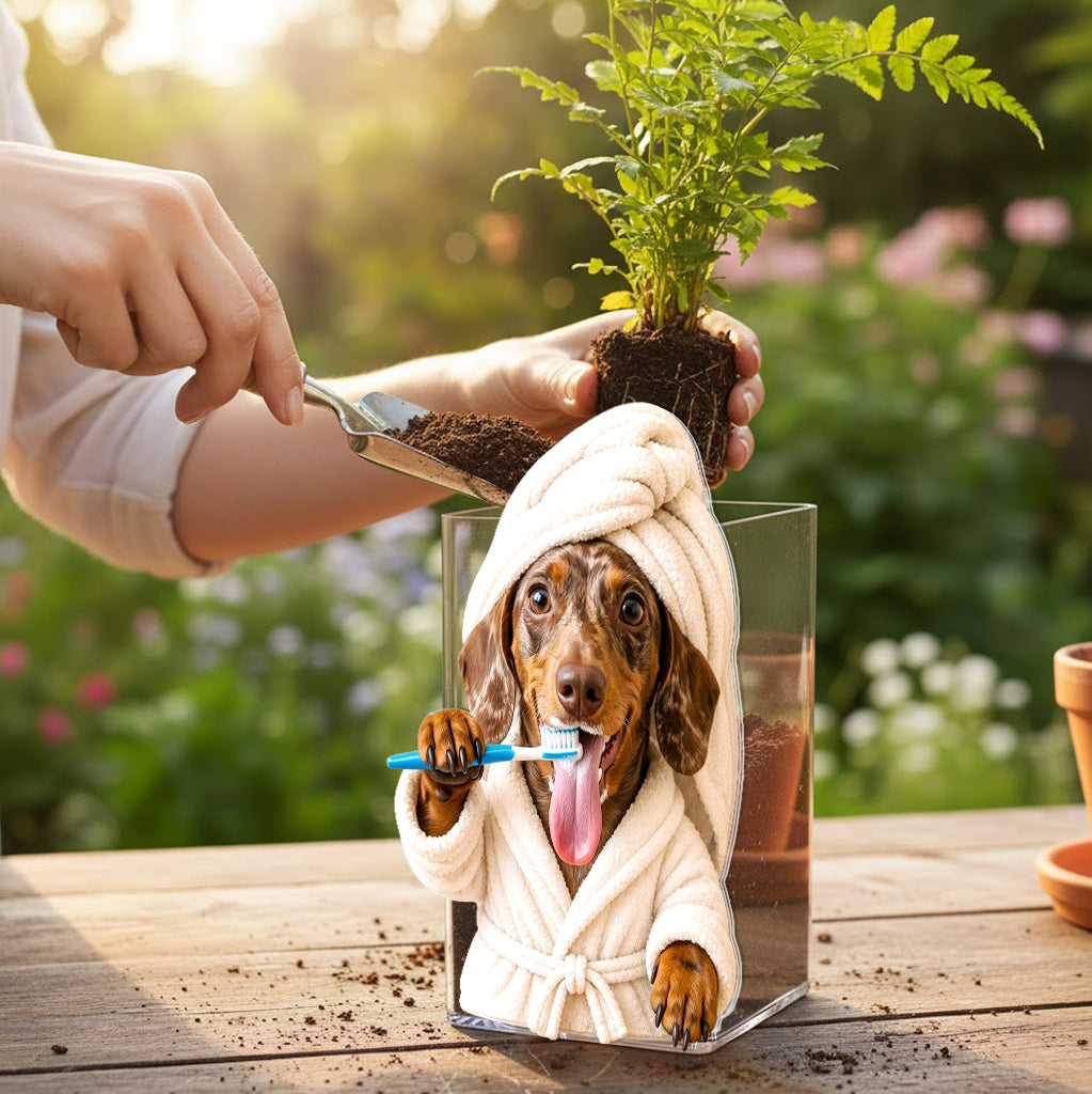 Niedlicher Haustier, Geschenk für Tierliebhaber - Personalisierter Hund Acryltopf