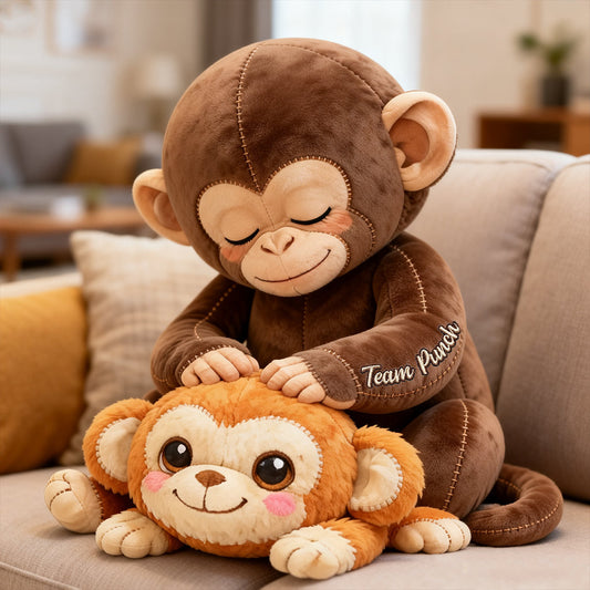 Team Punch - Monkey Lover Premium Faux Fur Pillow