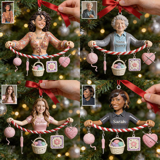 Love Crochet - Personalized Crocheting Ornament With Charm