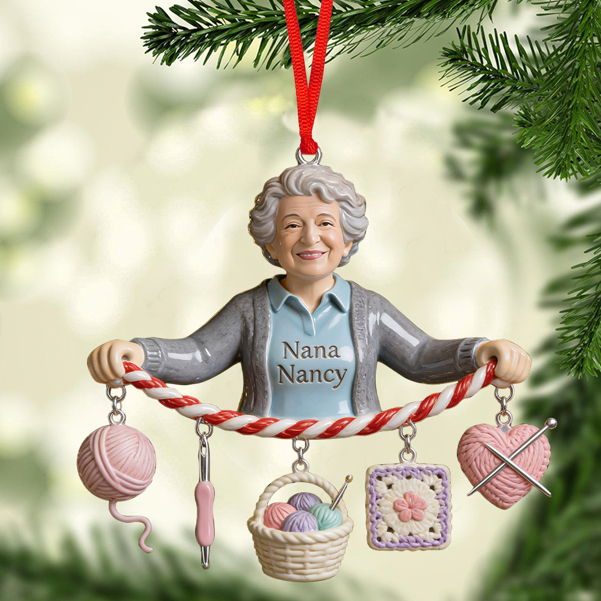 Love Crochet - Personalized Crocheting Ornament With Charm