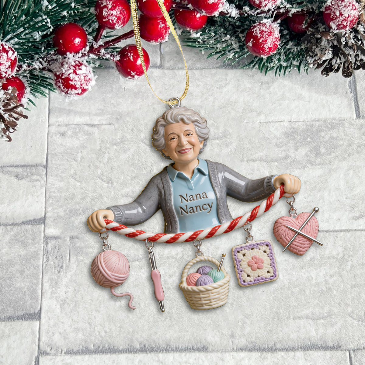 Love Crochet - Personalized Crocheting Ornament With Charm