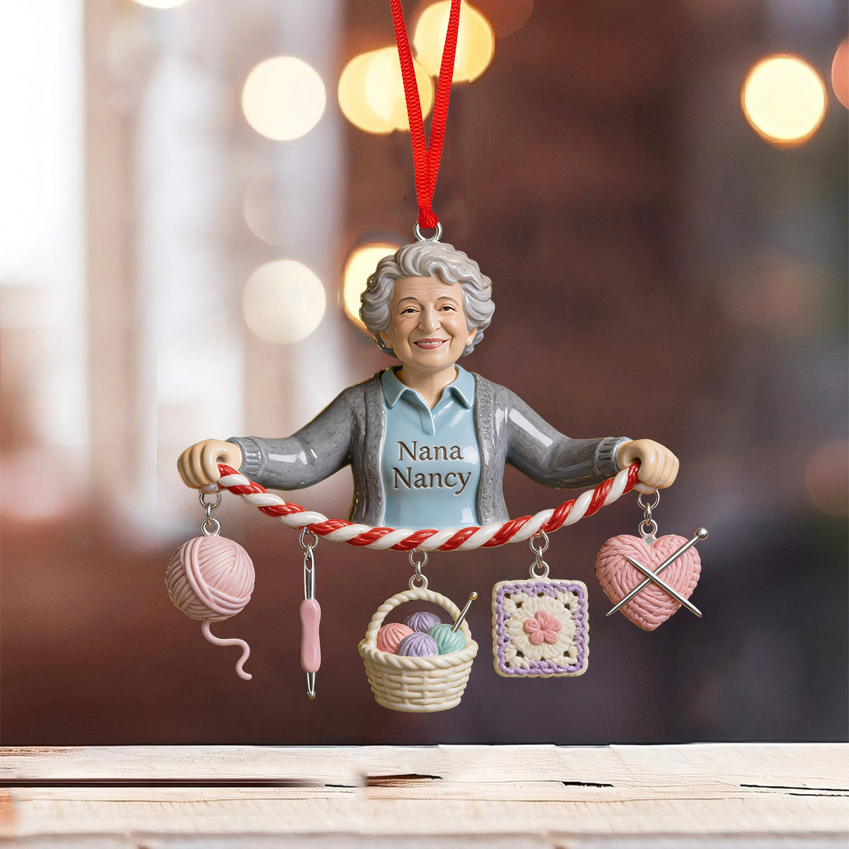 Love Crochet - Personalized Crocheting Ornament With Charm