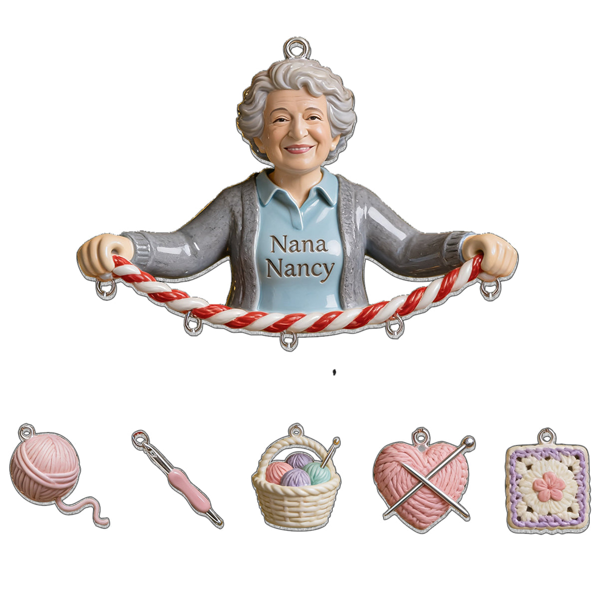 Love Crochet - Personalized Crocheting Ornament With Charm