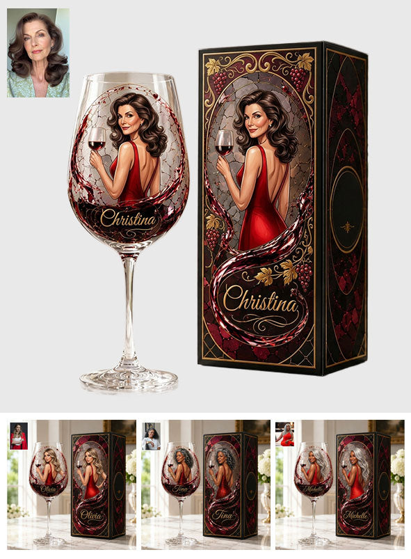 Wein Geschenk für Sie - Personalisierte Weinglas mit langem Stiel und Box