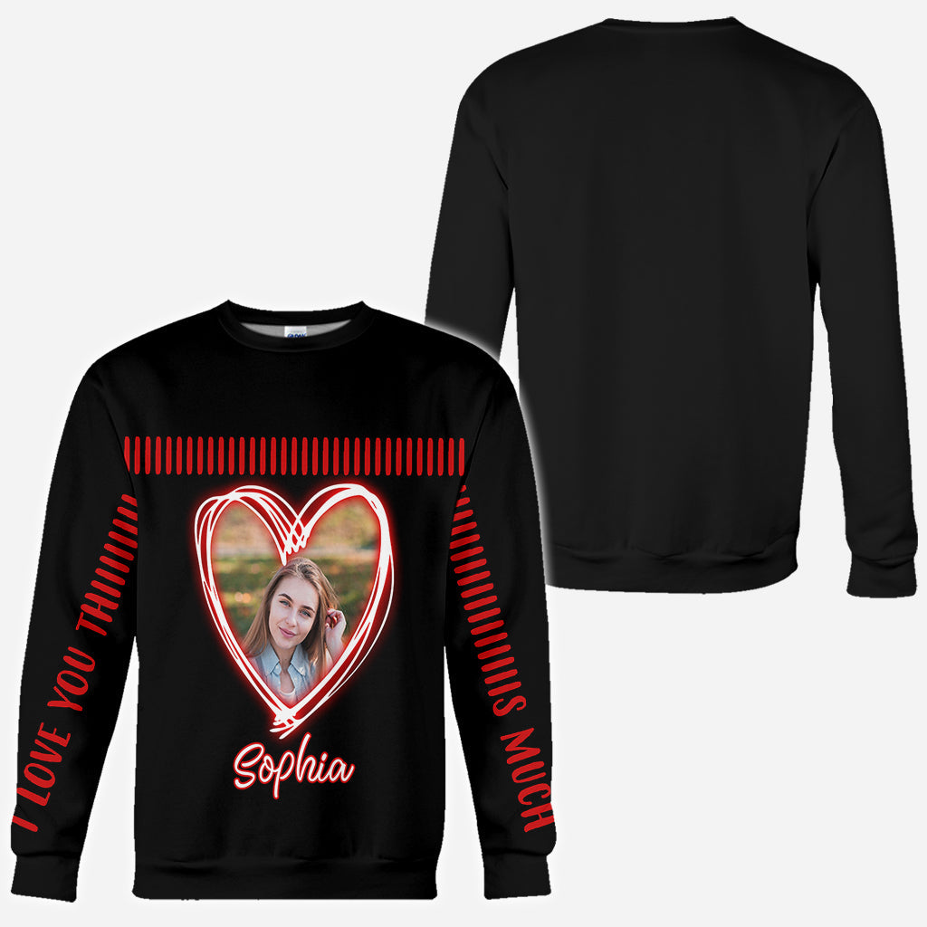 I Love You This Much - Personalized Couple All Over Shirt