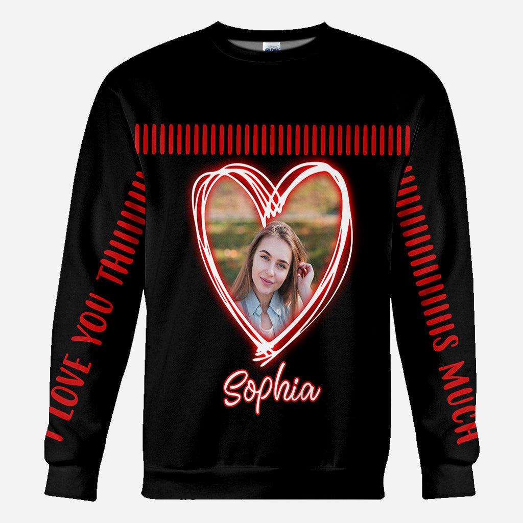 I Love You This Much - Personalized Couple All Over Shirt