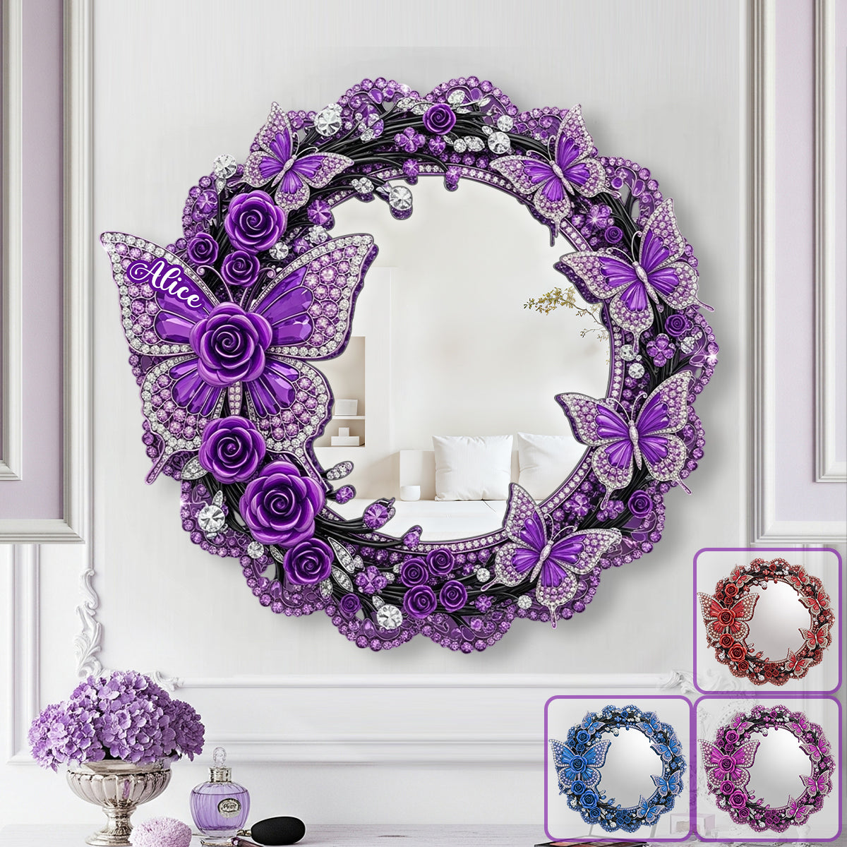 Beautiful Butterflies - Personalized Butterfly Wall Hanging Mirror