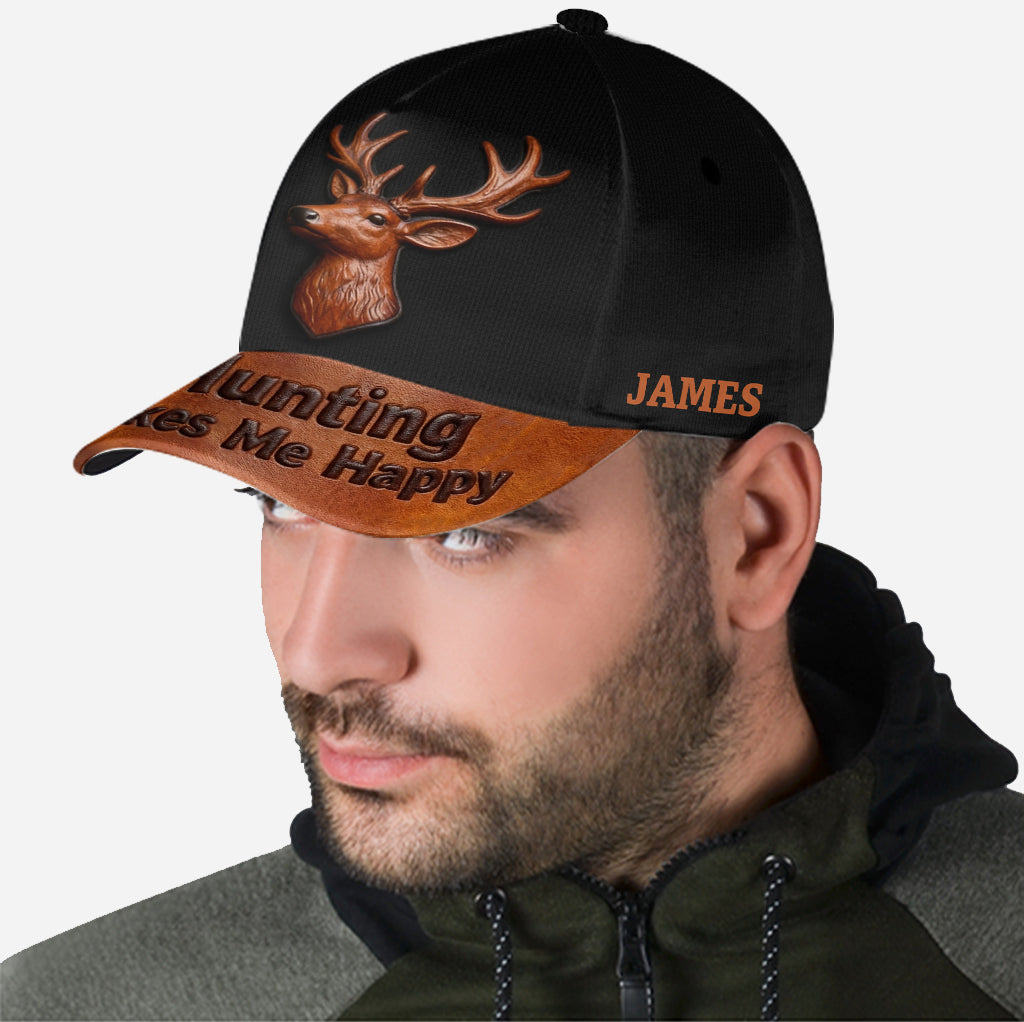 La chasse me rend heureux - Casquette de chasse classique personnalisée