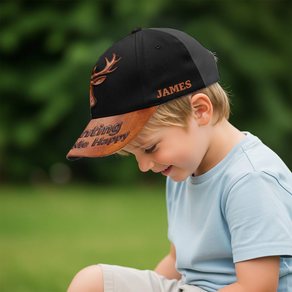 La chasse me rend heureux - Casquette de chasse classique personnalisée