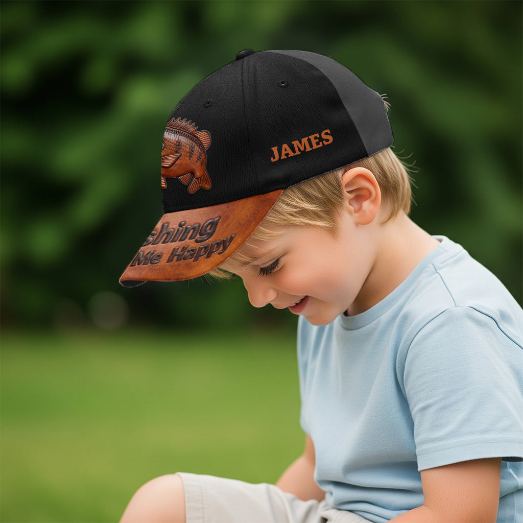 Fishing Makes Me Happy - Personalized Fishing Classic Cap