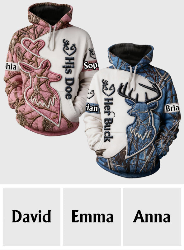 T-shirts assortis pour couples, T-shirt de chasse assorti pour couples - T-shirt de chasse personnalisé sur toute la surface