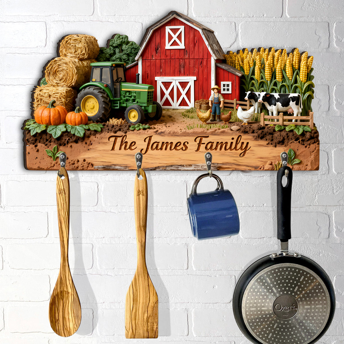 Landleben – Personalisierter Hängeständer in Bauernform