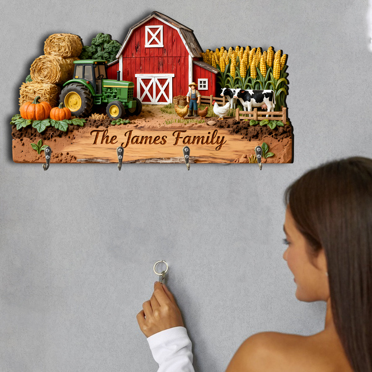 Landleben – Personalisierter Hängeständer in Bauernform