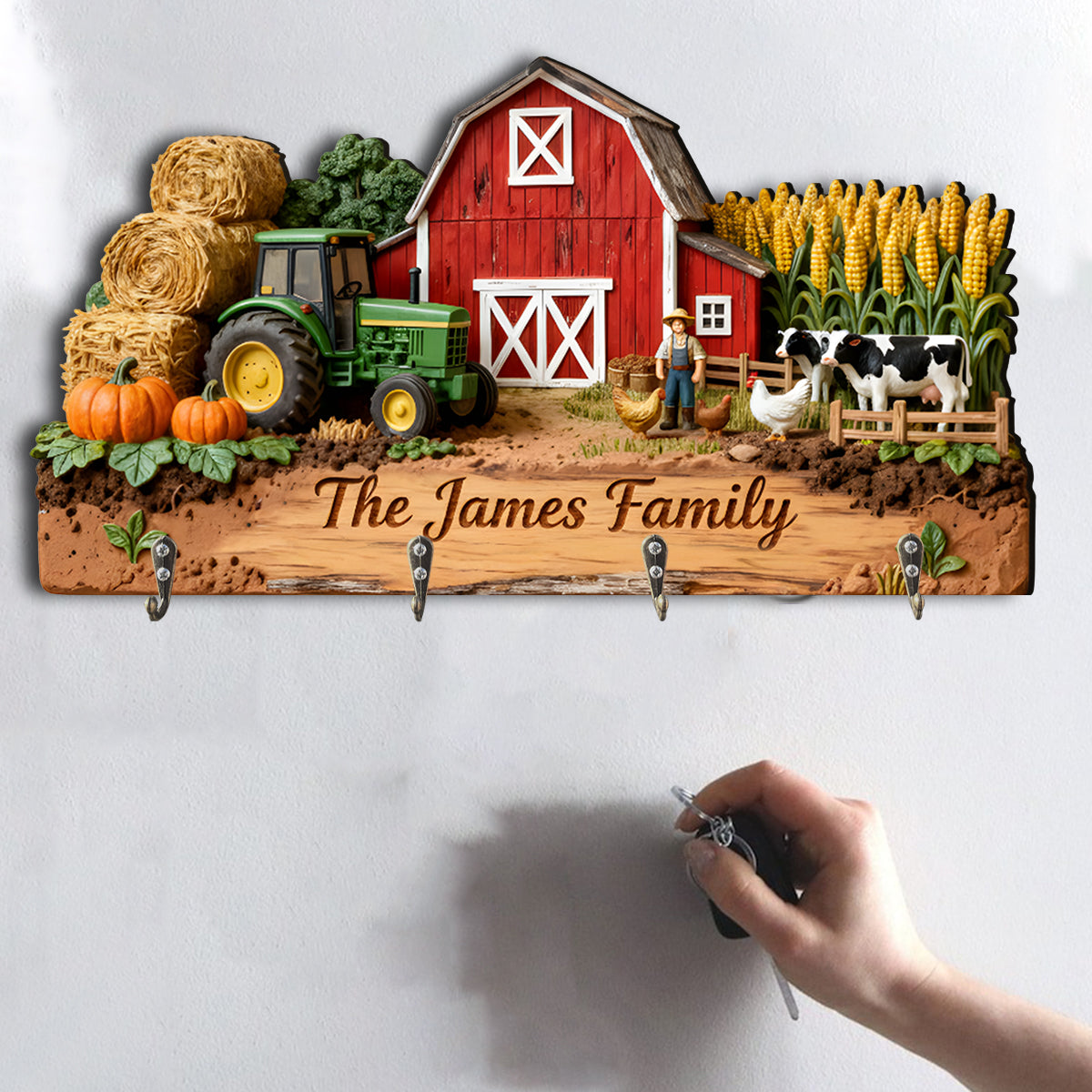 Landleben – Personalisierter Hängeständer in Bauernform
