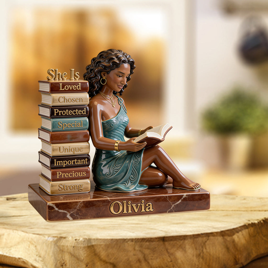 She Is Loved Chosen - Personalized African American Custom Shaped Acrylic Plaque