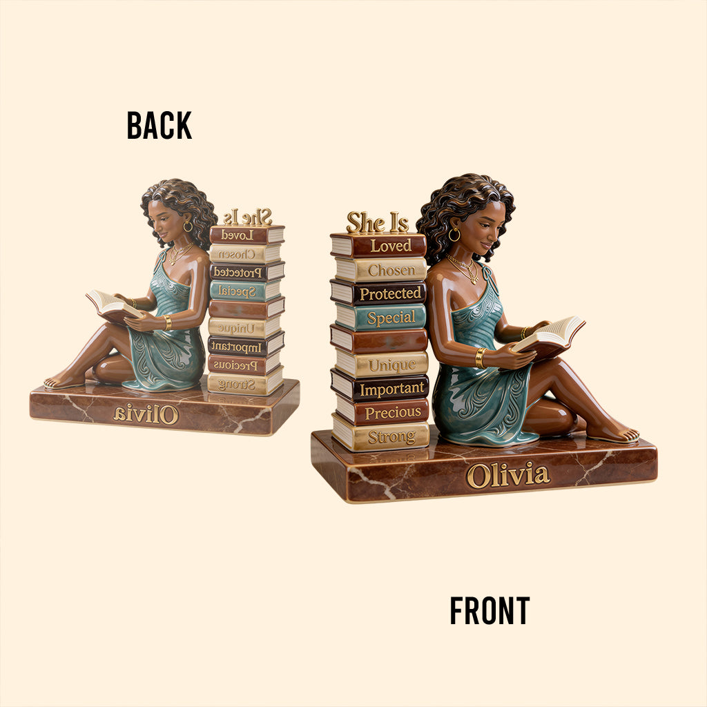 She Is Loved Chosen - Personalized African American Custom Shaped Acrylic Plaque