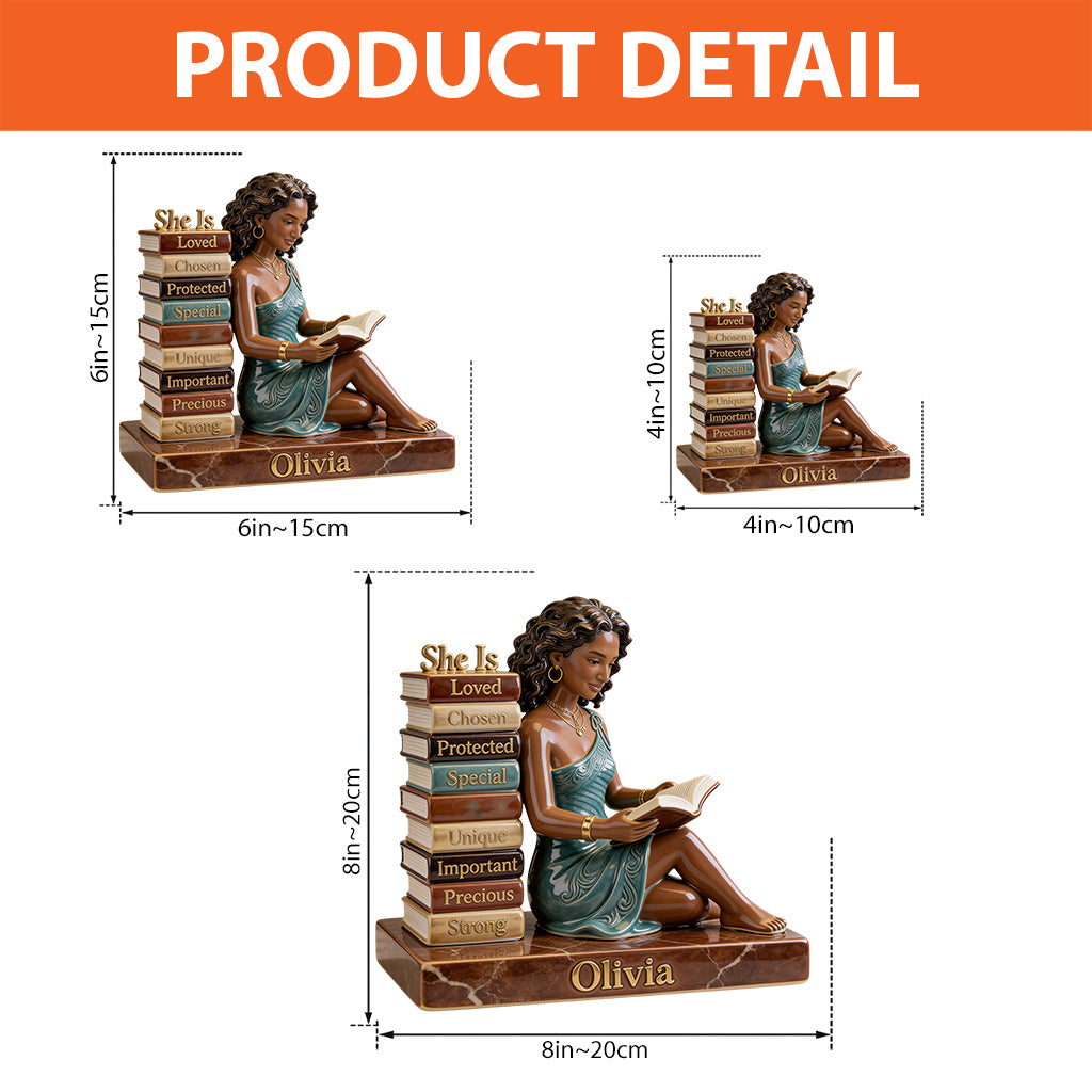 She Is Loved Chosen - Personalized African American Custom Shaped Acrylic Plaque