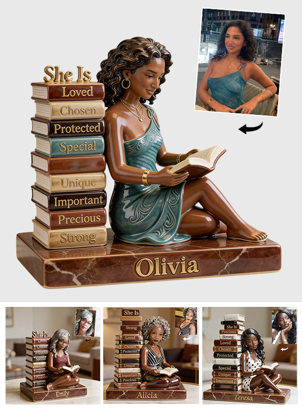 She Is Loved Chosen - Personalized African American Custom Shaped Acrylic Plaque