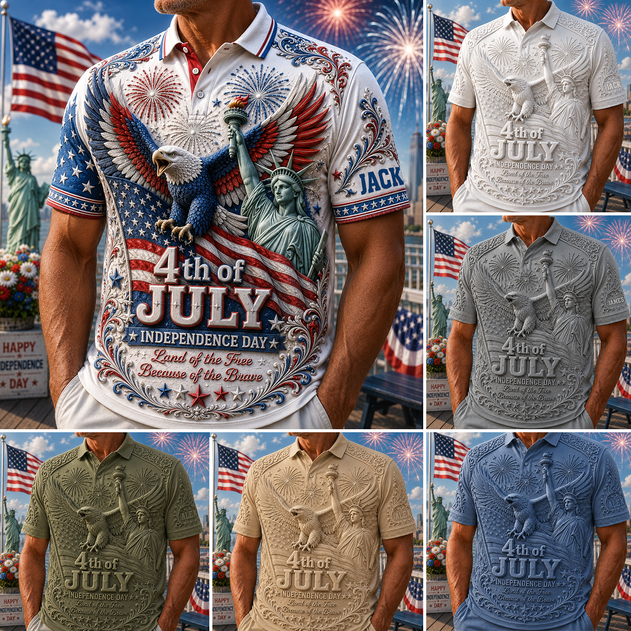 Independence Day, 4th Of July - Personalized Independence Day/ 4th of July Polo Shirt