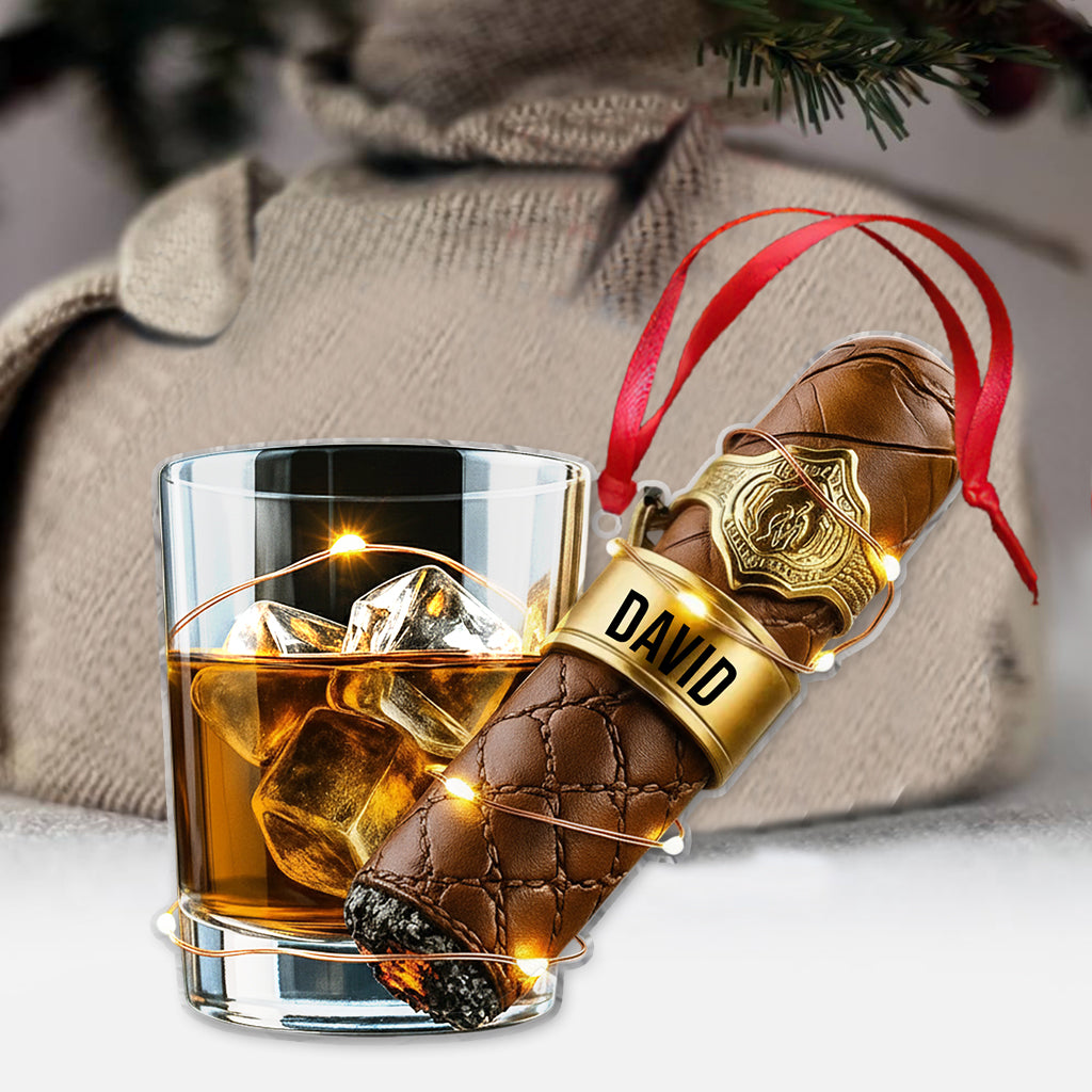 Whiskey & Cigar - Personalized Whisky Ornament