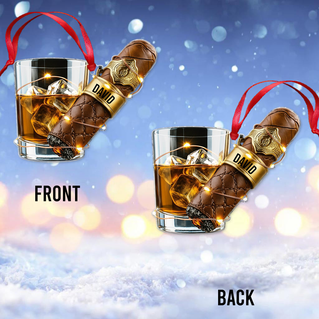 Whiskey & Cigar - Personalized Whisky Ornament