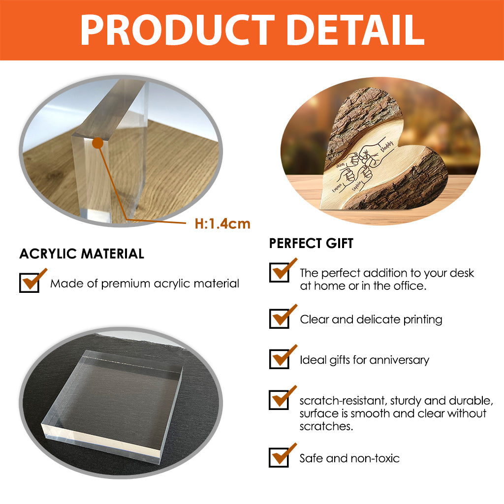 Best Dad Ever - Personalized Father Custom Shaped Acrylic Plaque