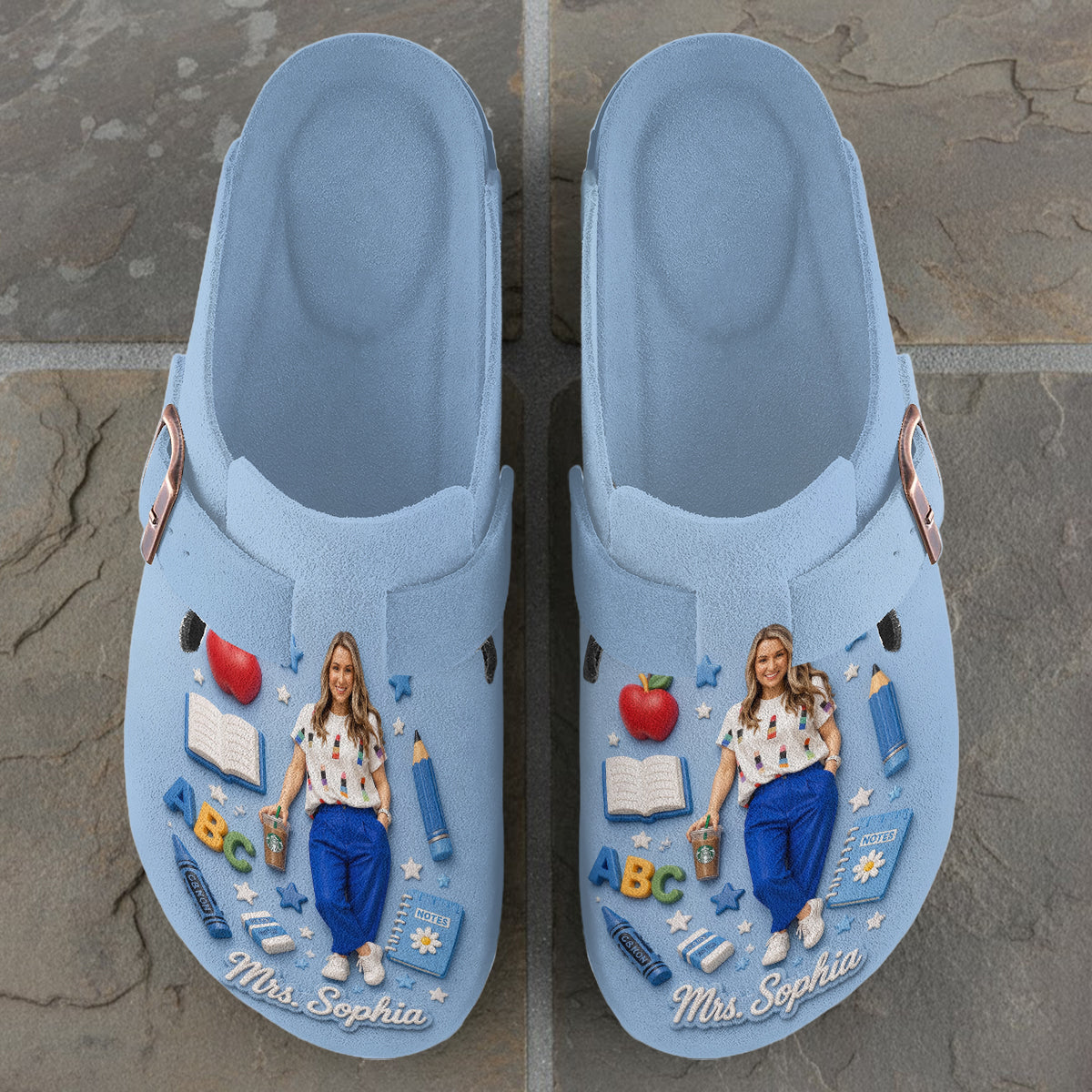 Best Teacher Ever - Personalized Teacher Clogs With Arch Support