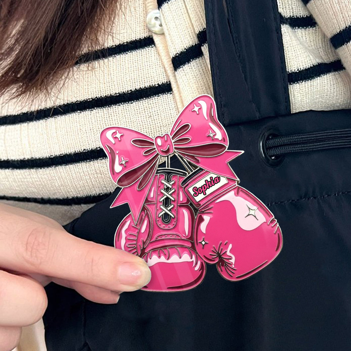 Fight Hope Love - Personalized Breast Cancer Awareness Pin