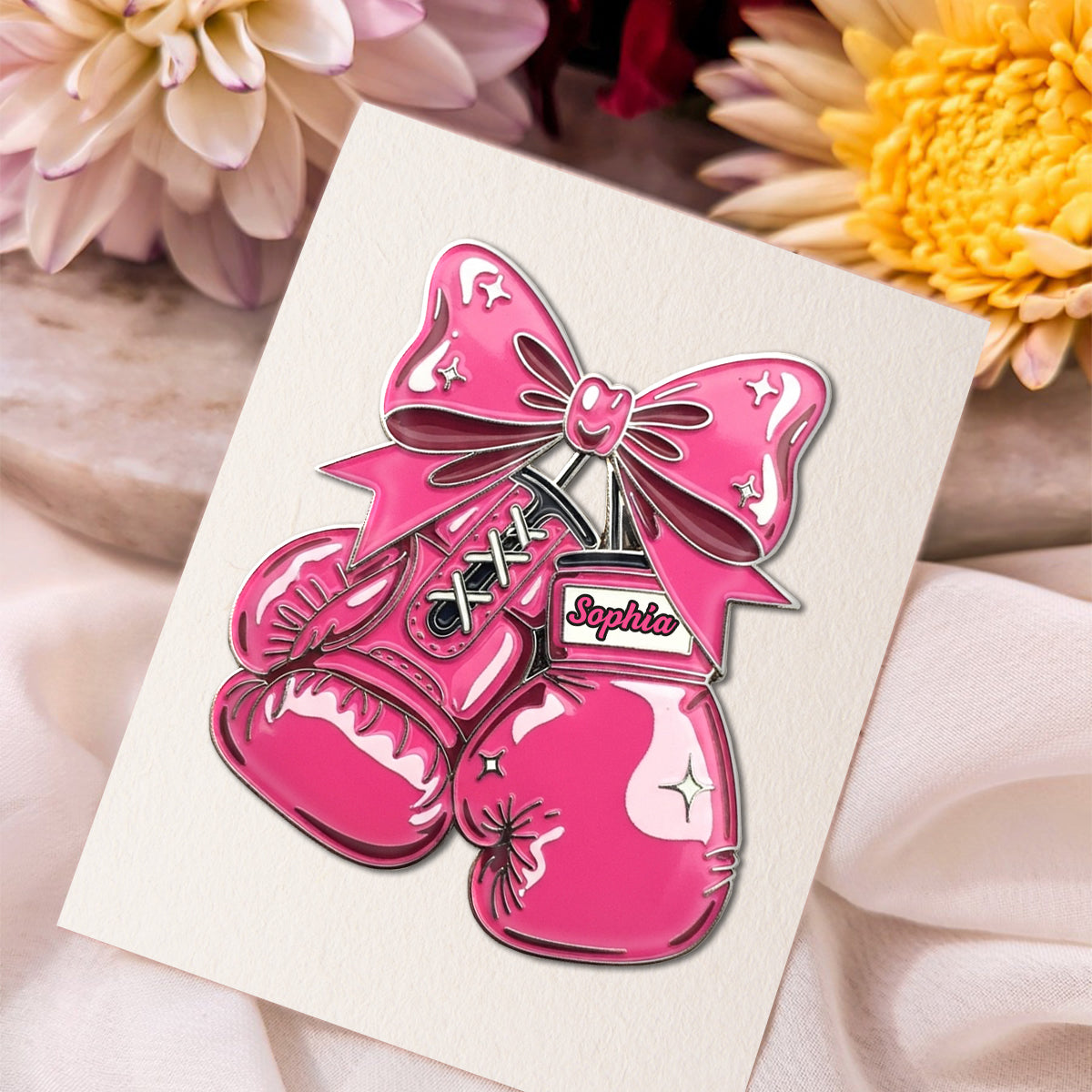 Fight Hope Love - Personalized Breast Cancer Awareness Pin